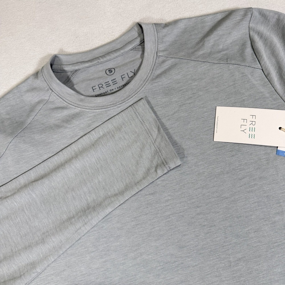 NWT‎ Free Fly Bamboo Shade Long Sleeve Shirt Men's Size Small Heather Aspen Grey
